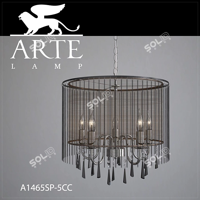 Elegant Crystal Chandelier: ARTE LAMP 3D model image 1