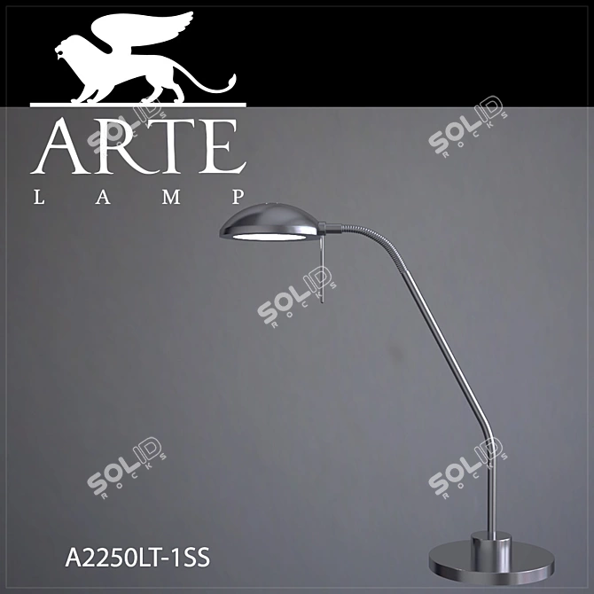 Sleek Stainless Table Lamp 3D model image 1