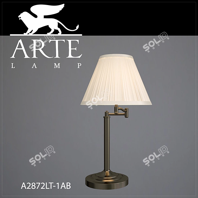 Elegant Bronze Table Lamp 3D model image 1