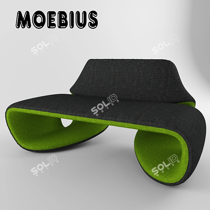 Modern Designer Sofa "Moebius" | Unique & Stylish 3D model image 1