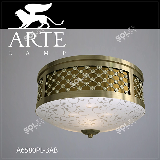 Elegant Bronze Ceiling Light 3D model image 1