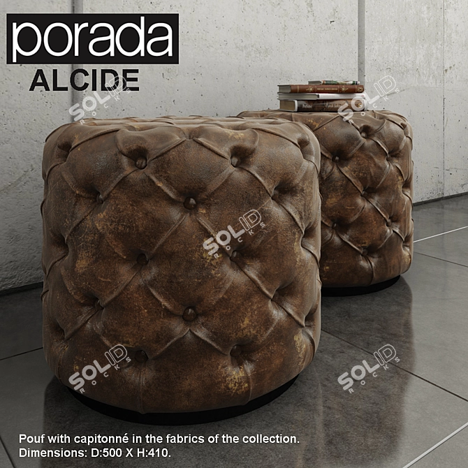 Elegant Porada Alcide Pouf 3D model image 1