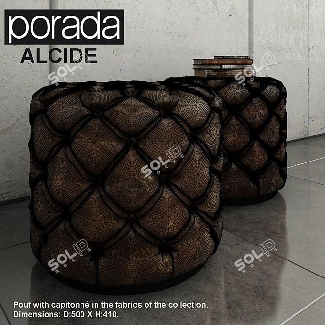 Elegant Porada Alcide Pouf 3D model image 2