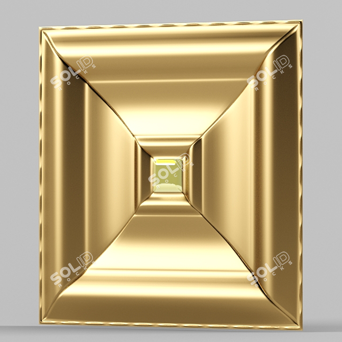 Golden 3D Wall Panel - Luxurious Design 3D model image 2