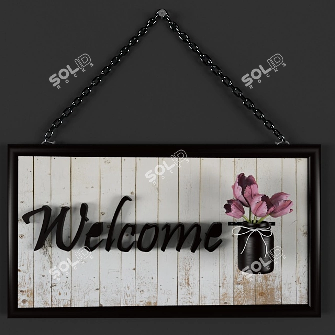 Outdoor Door Decorative Top Panel 3D model image 1