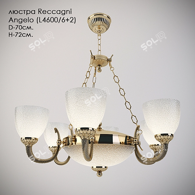 Elegant Reccagni Angelo Chandelier 3D model image 1