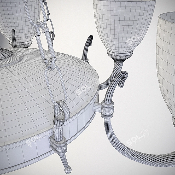 Elegant Reccagni Angelo Chandelier 3D model image 3