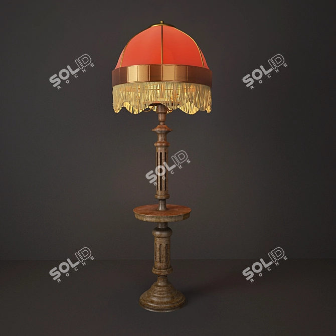 Title: Oak Prado: Retro Floor Lamp 3D model image 1