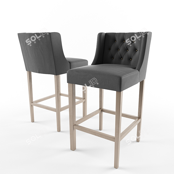 Elegant Lafayette Bar Stool 3D model image 1