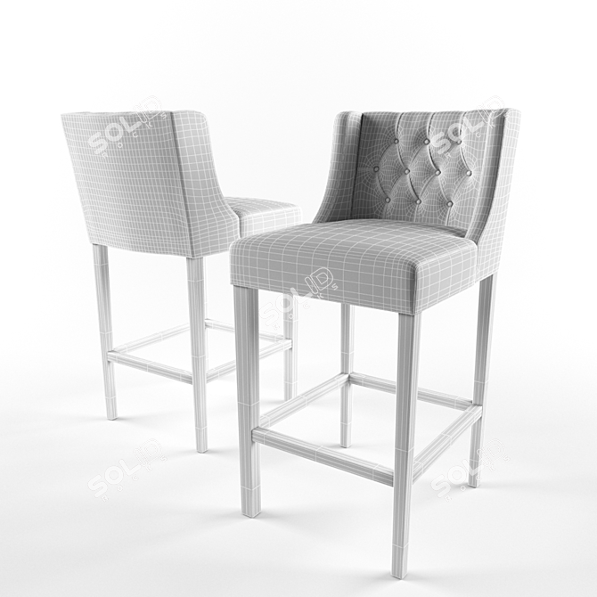 Elegant Lafayette Bar Stool 3D model image 2