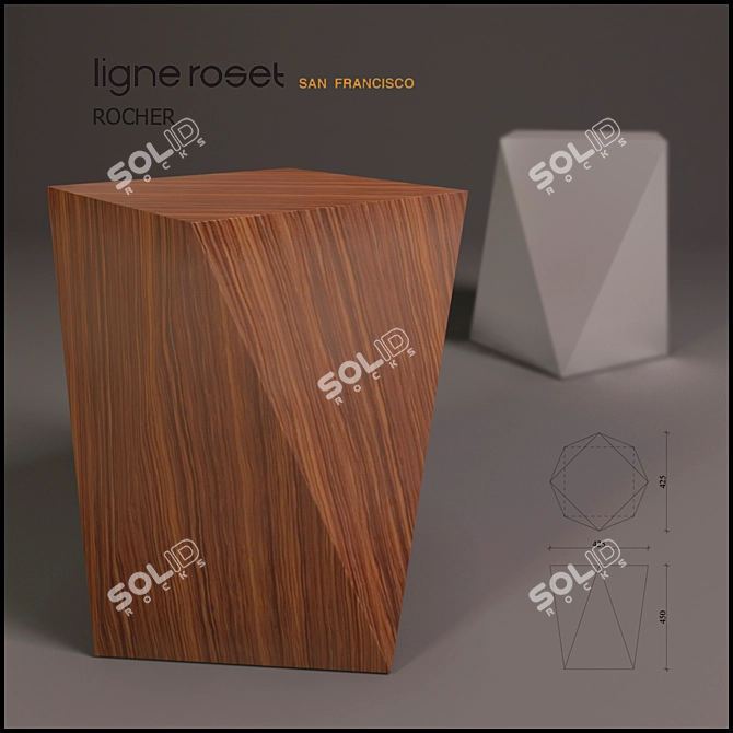 Contemporary Elegance: ROCHER Accent Table 3D model image 1