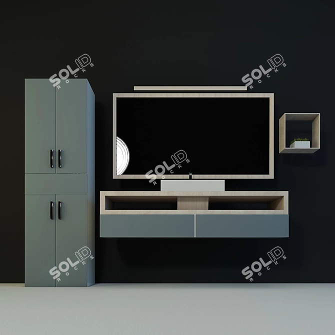 Modern Bathroom Furniture Set 3D model image 3