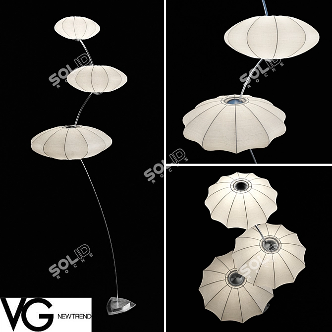 Nuvola x 3: Sleek and Stylish Floor Lamp 3D model image 1