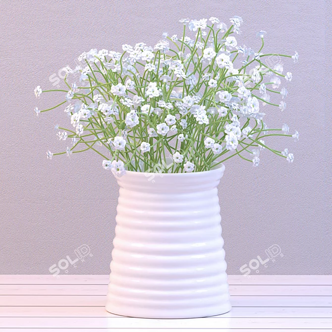 Delicate Baby's Breath Bouquet 3D model image 1