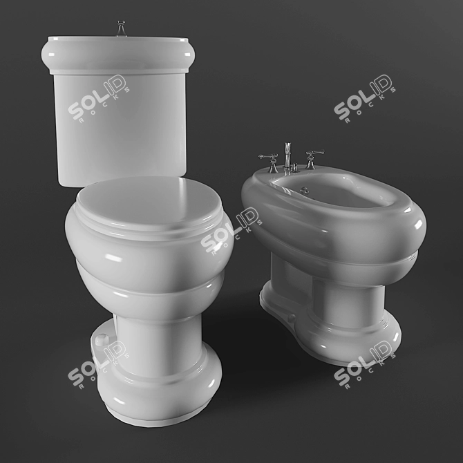 Migliore Bella Toilet & Bidet Set 3D model image 2