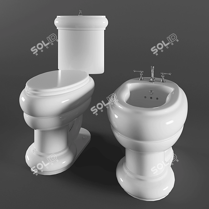 Migliore Bella Toilet & Bidet Set 3D model image 3