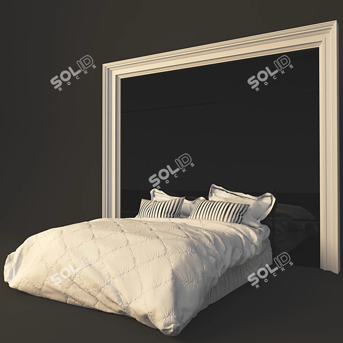Sleek Dream Bed 3D model image 1