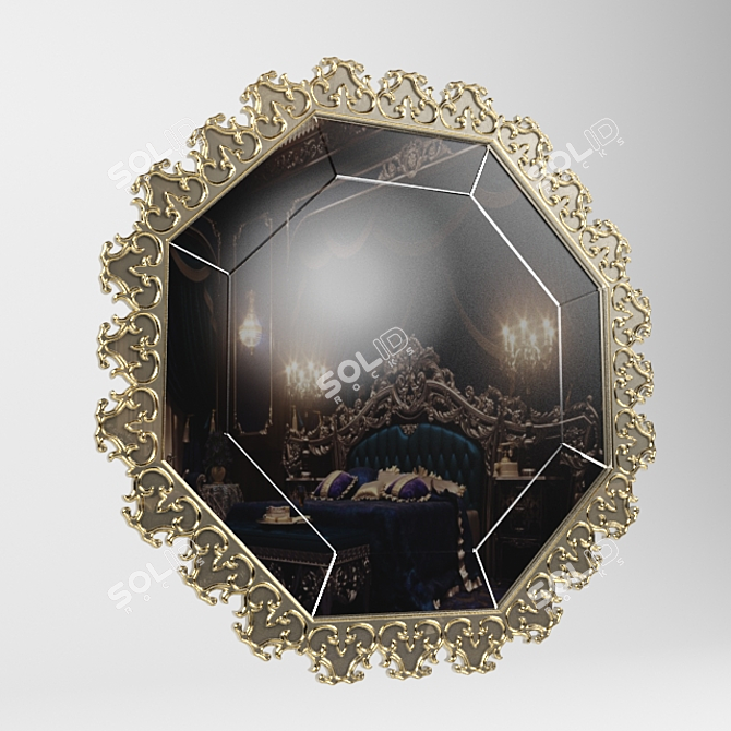 Elegant Reflections - Classic Mirror Frame 3D model image 1