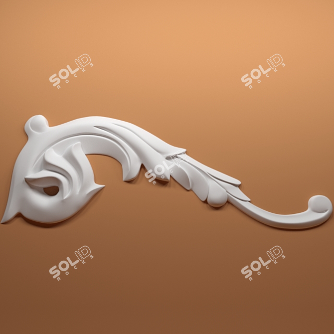 Classical Stucco Element: Elegance in Decor 3D model image 1