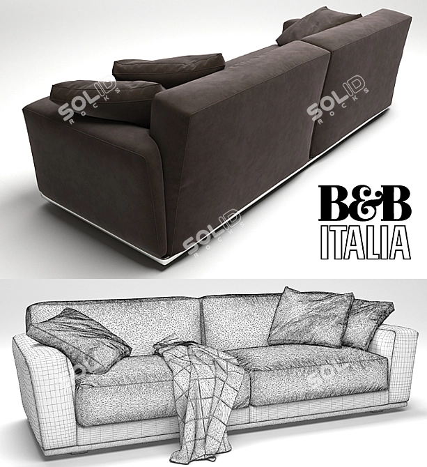 B&B Italia Luis Sofa: Sleek, Stylish, and Versatile 3D model image 3