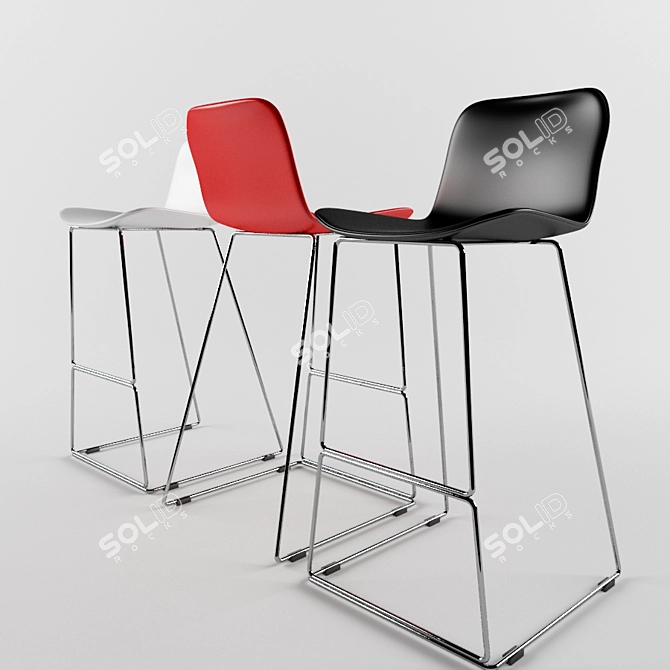 Modern and Chic Barstool 3D model image 2