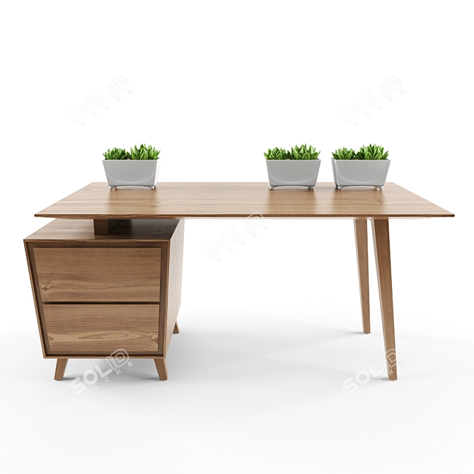 Wooden Concept Writing Desk 3D model image 1