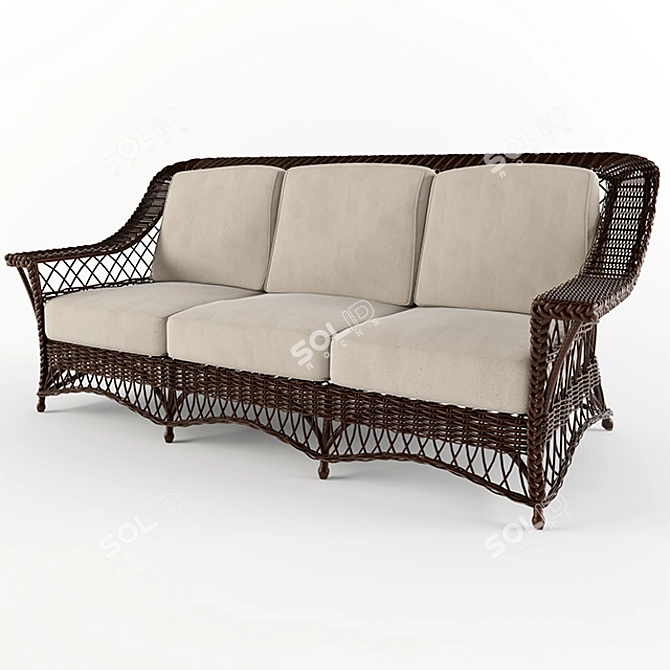 Lofty Wicker Sofa 3D model image 1