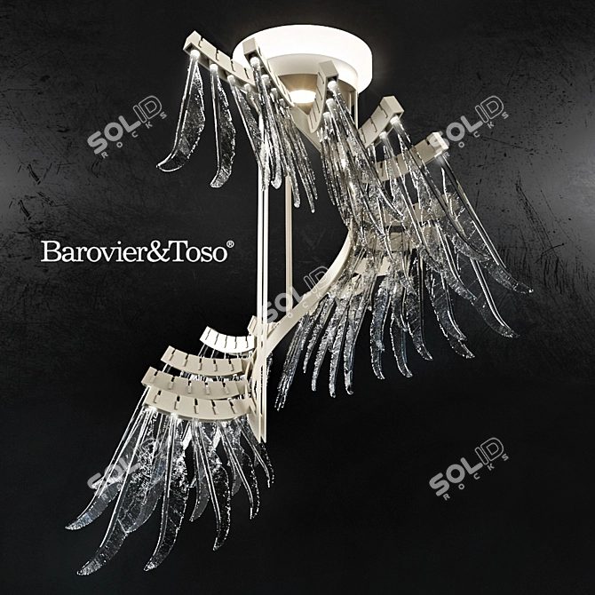 Elegant Barovier&Bosco Chandelier 3D model image 1