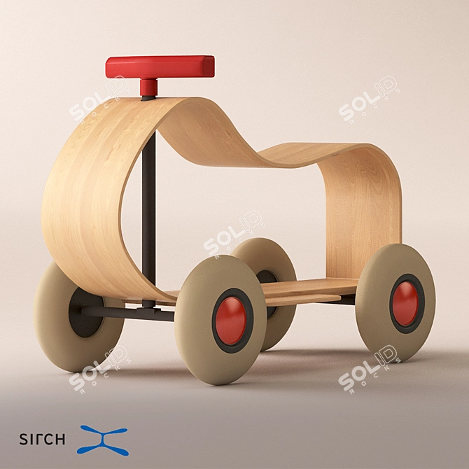 Sibis Max Wooden Baby Car 3D model image 1