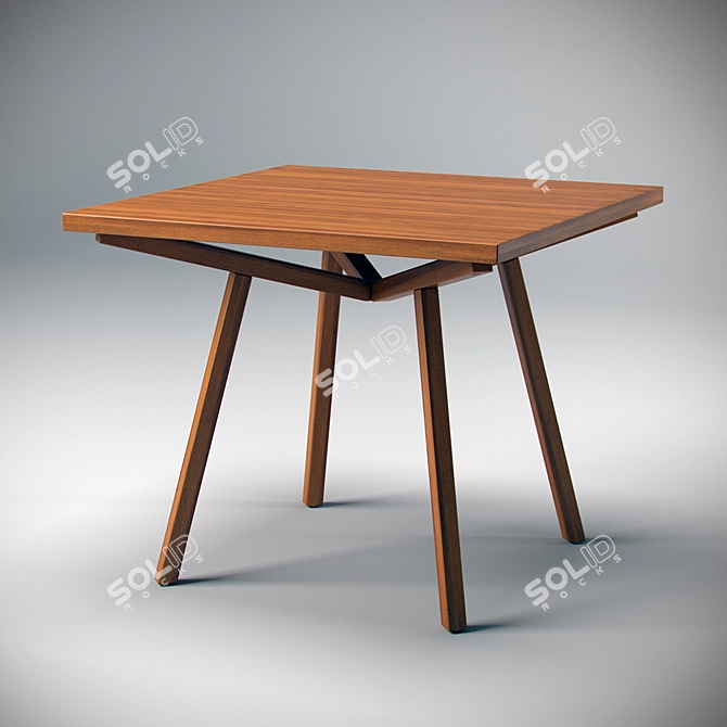 Forte Timber Dining Table: Classic Elegance & Natural Charm 3D model image 1