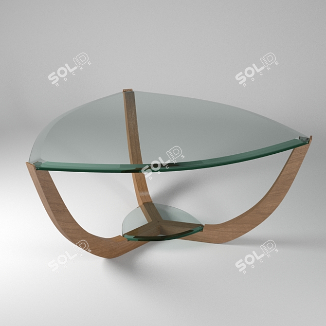 Modern Wooden Coffee Table 3D model image 1