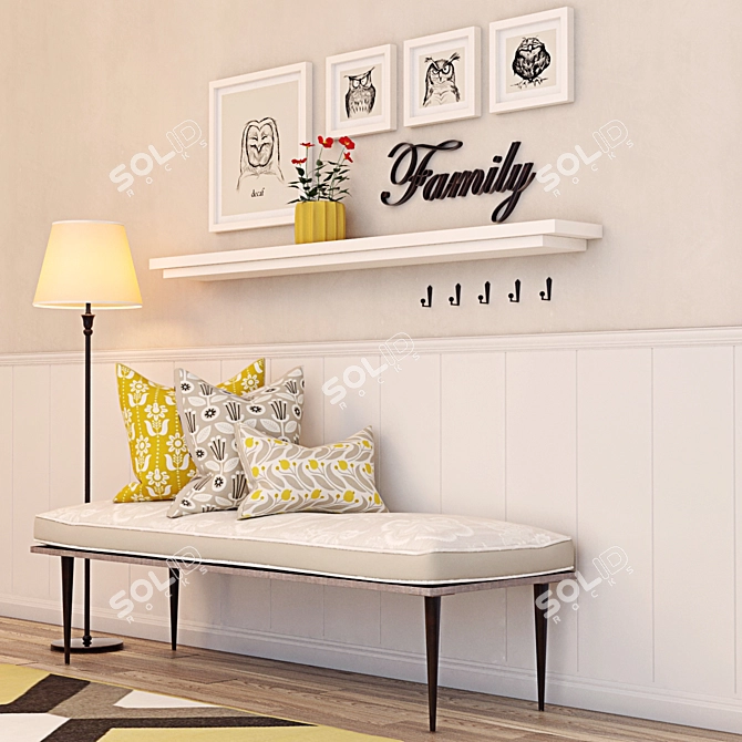 Versatile Hallway Furniture Set 3D model image 2