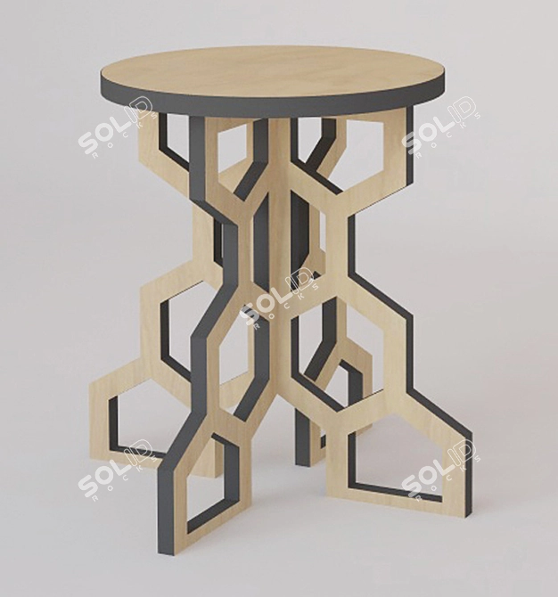 Modern Honeycomb Stool: Eye-catching Eco-friendly Design 3D model image 1