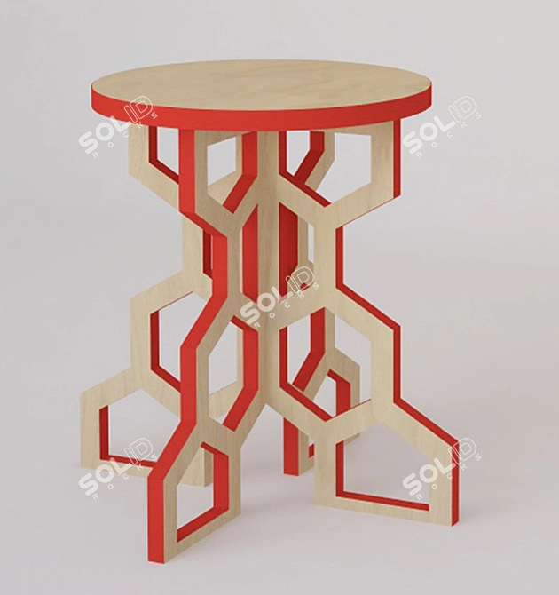 Modern Honeycomb Stool: Eye-catching Eco-friendly Design 3D model image 3