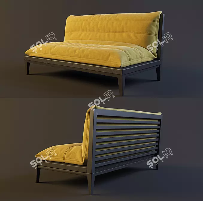 Elegant Restaurant Sofa 3D model image 1