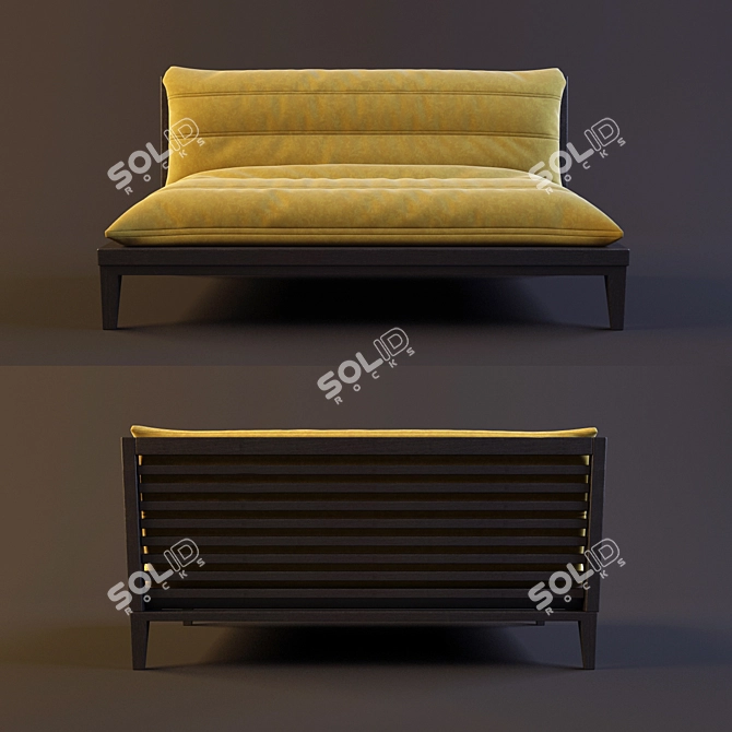 Elegant Restaurant Sofa 3D model image 2