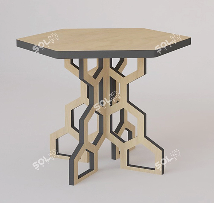 Modern Eco-Friendly Honeycomb Coffee Table 3D model image 1