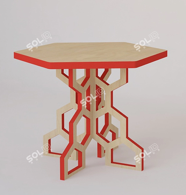 Modern Eco-Friendly Honeycomb Coffee Table 3D model image 3