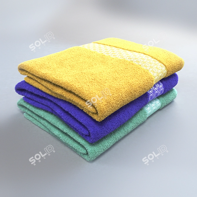 Microfiber Bath Towels 3D model image 1