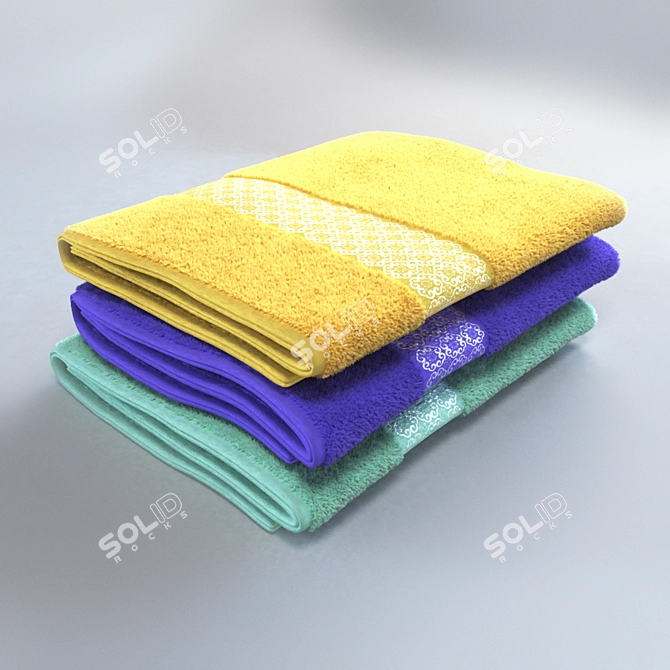 Microfiber Bath Towels 3D model image 2