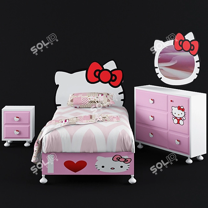 Title: Cozy Dreams Childroom Set 3D model image 2