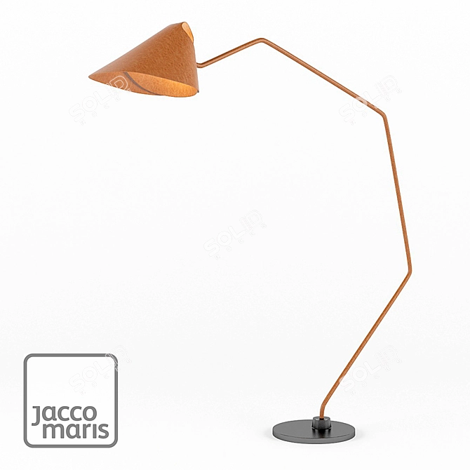 Elegant Brass Floor Lamp 3D model image 1