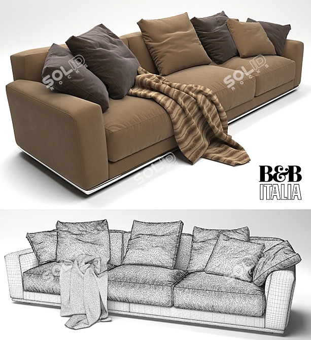 Luis Sofa by B&B Italia - Modern Elegance 3D model image 3