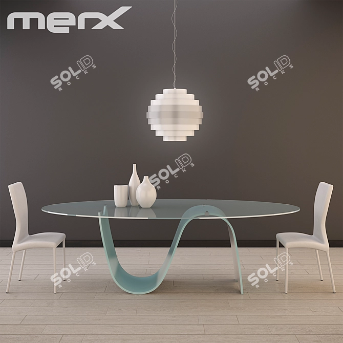 Luxury Table & Chair Set+ 3D model image 1