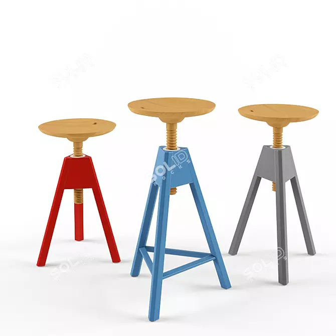 Vitos Stool: Elegant Beech Seating 3D model image 1