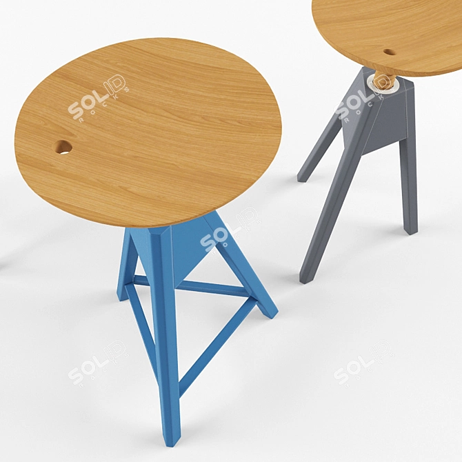 Vitos Stool: Elegant Beech Seating 3D model image 2