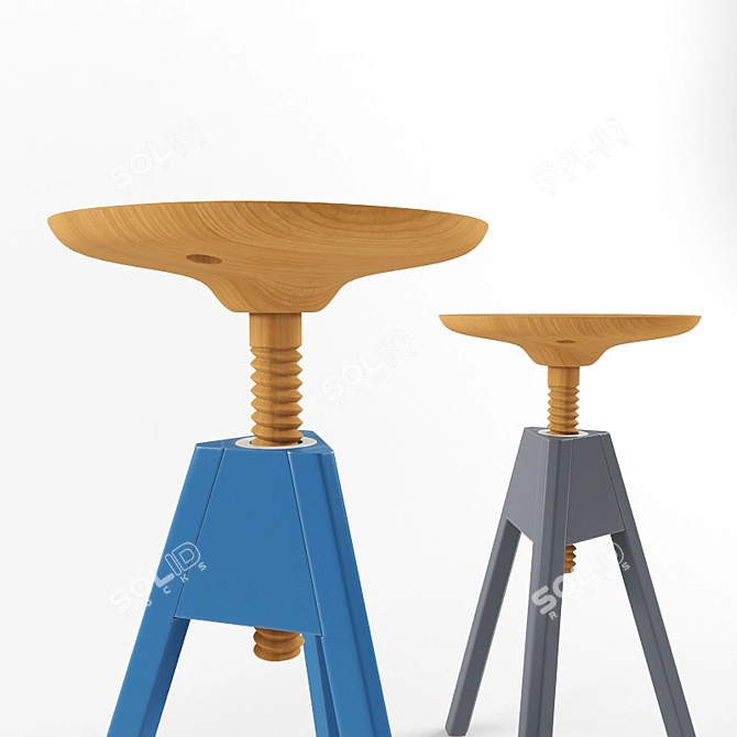 Vitos Stool: Elegant Beech Seating 3D model image 3