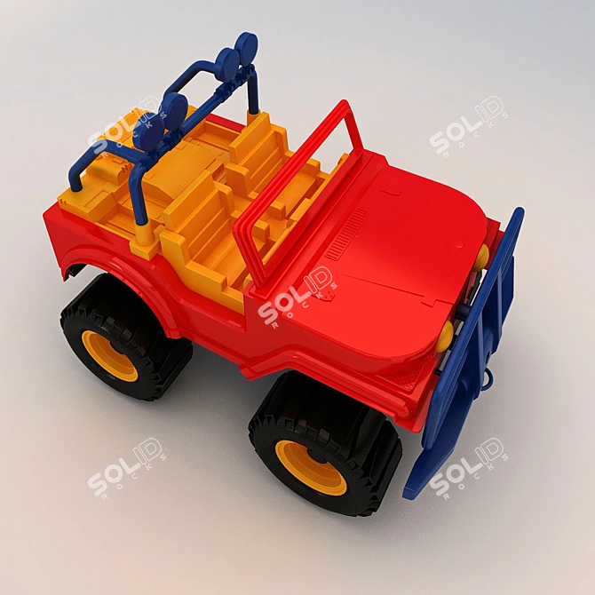 Plastic Toy Car 3D model image 2