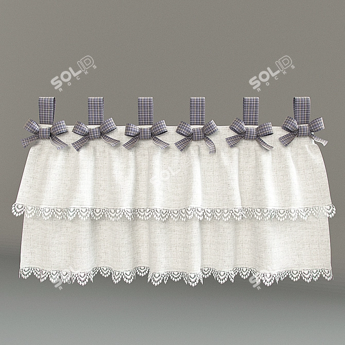 Elegant Bow Curtain 3D model image 1