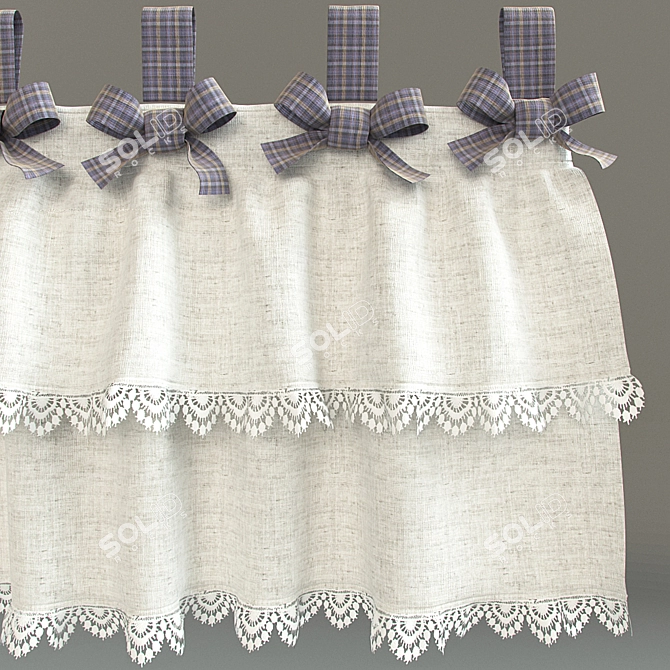 Elegant Bow Curtain 3D model image 2